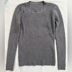 Gray Ribbed Women's Sweater